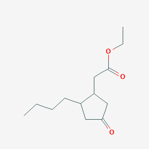 molecular formula C13H22O3 B1648526 Ethyl 2-(2-butyl-4-oxocyclopentyl)acetate 