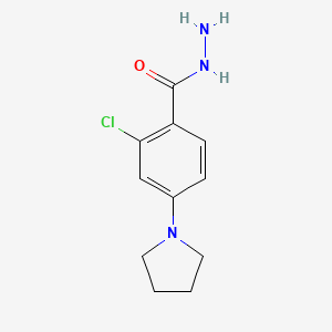 molecular formula C11H14ClN3O B1648583 2-氯-4-(1-吡咯啉基)苯甲酰肼 CAS No. 952182-75-1