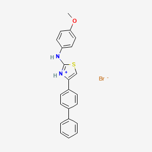 molecular formula C22H19BrN2OS B1648584 4-[1,1'-Biphenyl]-4-yl-2-(4-methoxyanilino)-1,3-thiazol-3-ium bromide 