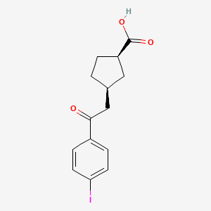 cis-3-[2-(4-Iodophenyl)-2-oxoethyl]cyclopentane-1-carboxylic acid
