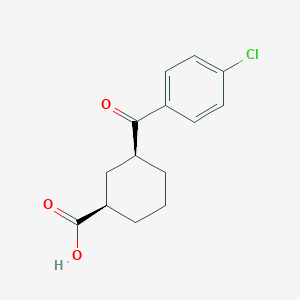 molecular formula C14H15ClO3 B1648595 cis-3-(4-Chlorobenzoyl)cyclohexane-1-carboxylic acid 