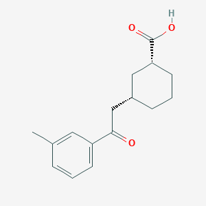 cis-3-[2-(3-Methylphenyl)-2-oxoethyl]cyclohexane-1-carboxylic acid