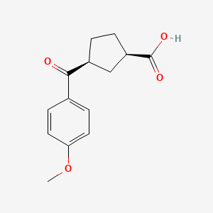 molecular formula C14H16O4 B1648673 cis-3-(4-Methoxybenzoyl)cyclopentane-1-carboxylic acid CAS No. 732252-30-1