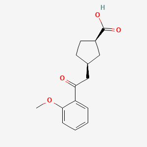 molecular formula C15H18O4 B1648675 cis-3-[2-(2-Methoxyphenyl)-2-oxoethyl]cyclopentane-1-carboxylic acid CAS No. 733740-27-7