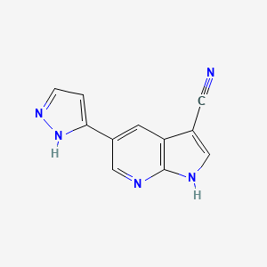 molecular formula C11H7N5 B1648750 5-(1h-Pyrazol-3-yl)-1h-pyrrolo[2,3-b]pyridine-3-carbonitrile 