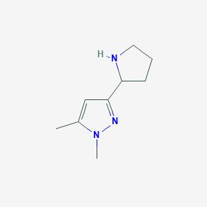 molecular formula C9H15N3 B1648766 1,5-dimethyl-3-pyrrolidin-2-yl-1H-pyrazole CAS No. 1170223-69-4
