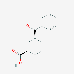molecular formula C15H18O3 B1648783 cis-3-(2-Methylbenzoyl)cyclohexane-1-carboxylic acid 