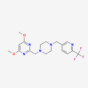 4,6-Dimethoxy-2-[[4-[[6-(trifluoromethyl)pyridin-3-yl]methyl]piperazin-1-yl]methyl]pyrimidine