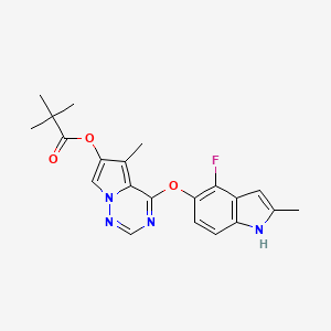 4-((4-Fluoro-2-methyl-1H-indol-5-yl)oxy)-5-methylpyrrolo[2,1-f][1,2,4]triazin-6-yl pivalate