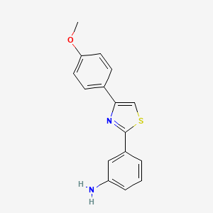 molecular formula C16H14N2OS B1648846 3-[4-(4-Methoxy-phenyl)-thiazol-2-yl]-phenylamine 