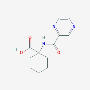 molecular formula C12H15N3O3 B1648849 1-(Pyrazine-2-carboxamido)cyclohexanecarboxylicacid 