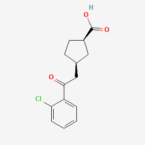 cis-3-[2-(2-Chlorophenyl)-2-oxoethyl]cyclopentane-1-carboxylic acid