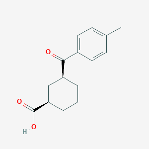 molecular formula C15H18O3 B1648860 cis-3-(4-Methylbenzoyl)cyclohexane-1-carboxylic acid 