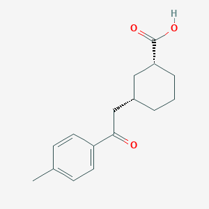 molecular formula C16H20O3 B1648861 cis-3-[2-(4-Methylphenyl)-2-oxoethyl]cyclohexane-1-carboxylic acid CAS No. 735275-07-7