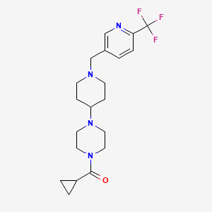 molecular formula C20H27F3N4O B1648889 1-(Cyclopropylcarbonyl)-4-(1-((6-(trifluoromethyl)pyridin-3-YL)methyl)piperidin-4-YL)piperazine 