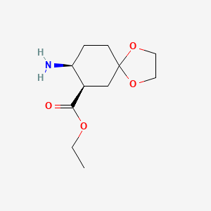 molecular formula C11H19NO4 B1648906 Ethyl (7R,8S)-8-amino-1,4-dioxaspiro[4.5]decane-7-carboxylate 