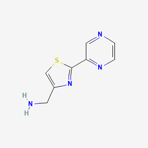 molecular formula C8H8N4S B1648955 (2-Pyrazin-2-yl-1,3-thiazol-4-yl)methylamine CAS No. 1033693-08-1