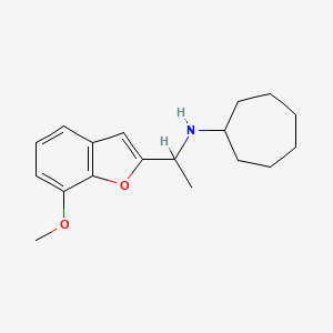 molecular formula C18H25NO2 B1648956 N-[1-(7-methoxy-1-benzofuran-2-yl)ethyl]cycloheptanamine CAS No. 1036559-22-4