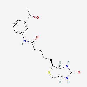 molecular formula C18H23N3O3S B1648964 N-(3-acetylphenyl)-5-((3aS,4S,6aR)-2-oxohexahydro-1H-thieno[3,4-d]imidazol-4-yl)pentanamide 