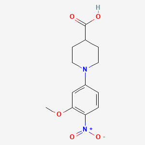 molecular formula C13H16N2O5 B1648966 1-(3-Methoxy-4-nitrophenyl)piperidine-4-carboxylic acid CAS No. 1017782-83-0