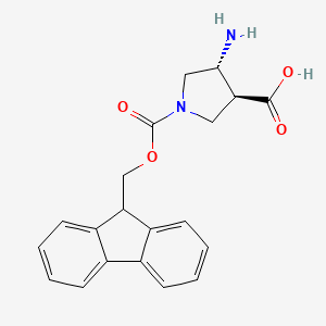 molecular formula C20H20N2O4 B1648971 trans-4-Amino-1-Fmoc-pyrrolidine-3-carboxylic acid 