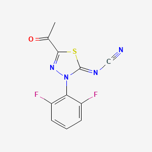molecular formula C11H6F2N4OS B1649017 [5-Acetyl-3-(2,6-difluorophenyl)-1,3,4-thiadiazol-2-ylidene]cyanamide 