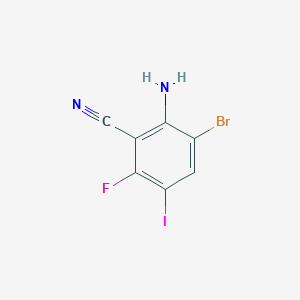 molecular formula C7H3BrFIN2 B1649025 2-Amino-3-bromo-6-fluoro-5-iodobenzonitrile 