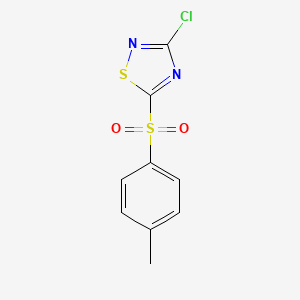 molecular formula C9H7ClN2O2S2 B1649033 3-Chloro-5-(4-methylphenylsulfonyl)-1,2,4-thiadiazole 