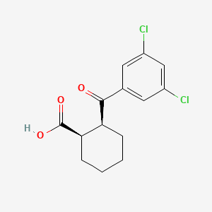 molecular formula C14H14Cl2O3 B1649057 cis-2-(3,5-Dichlorobenzoyl)cyclohexane-1-carboxylic acid 