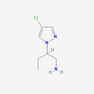molecular formula C7H12ClN3 B1649132 [2-(4-chloro-1H-pyrazol-1-yl)butyl]amine CAS No. 1172929-76-8