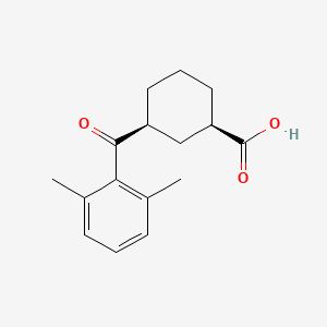 molecular formula C16H20O3 B1649138 cis-3-(2,6-Dimethylbenzoyl)cyclohexane-1-carboxylic acid 
