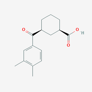 molecular formula C16H20O3 B1649139 cis-3-(3,4-Dimethylbenzoyl)cyclohexane-1-carboxylic acid 