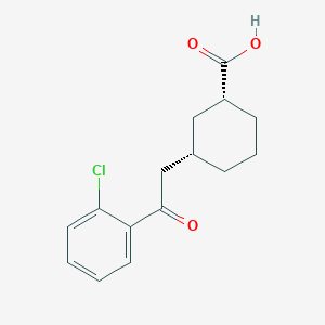 molecular formula C15H17ClO3 B1649143 cis-3-[2-(2-Chlorophenyl)-2-oxoethyl]cyclohexane-1-carboxylic acid 
