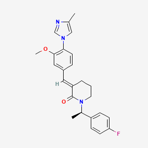 molecular formula C25H26FN3O2 B1649180 (3E)-1-[(1R)-1-(4-Fluorophenyl)ethyl]-3-[[3-methoxy-4-(4-methylimidazol-1-yl)phenyl]methylidene]piperidin-2-one 