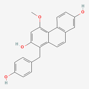 B1649297 1-[(4-Hydroxyphenyl)methyl]-4-methoxyphenanthrene-2,7-diol CAS No. 133740-30-4