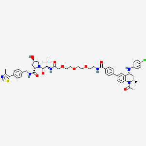 molecular formula C55H66ClN7O9S B1649325 (2S,4R)-1-[(2S)-2-[[2-[2-[2-[2-[[4-[(2S,4R)-1-乙酰基-4-(4-氯苯胺)-2-甲基-3,4-二氢-2H-喹啉-6-基]苯甲酰]氨基]乙氧基]乙氧基]乙氧基]乙酰]氨基]-3,3-二甲基丁酰]-4-羟基-N-[[4-(4-甲基-1,3-噻唑-5-基)苯基]甲基]吡咯烷-2-甲酰胺 CAS No. 2010159-47-2