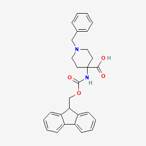 molecular formula C28H28N2O4 B1649348 4-((((9H-芴-9-基)甲氧羰基)氨基)-1-苄基哌啶-4-羧酸 CAS No. 368866-30-2