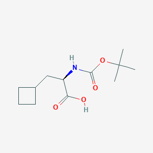 molecular formula C12H21NO4 B1649352 (R)-2-((tert-Butoxycarbonyl)amino)-3-cyclobutylpropanoic acid CAS No. 478183-61-8