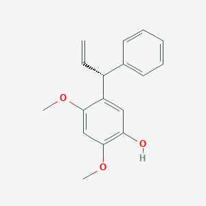 molecular formula C17H18O3 B1649410 Phenol, 2,4-dimethoxy-5-[(1R)-1-phenyl-2-propenyl]- CAS No. 82358-44-9