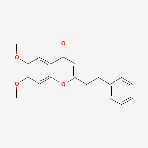 molecular formula C19H18O4 B1649415 4H-1-Benzopyran-4-one, 6,7-dimethoxy-2-(2-phenylethyl)- CAS No. 84294-87-1