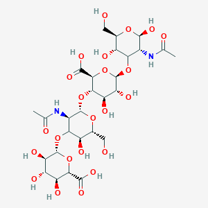 (2S,3S,4R,5R,6R)-3-{[(2S,3R,5S,6R)-4-{[(2R,3R,4S,5S,6S)-6-carboxy-3,4,5-trihydroxyoxan-2-yl]oxy}-3-acetamido-5-hydroxy-6-(hydroxymethyl)oxan-2-yl]oxy}-6-{[(2R,3R,5S,6R)-3-acetamido-2,5-dihydroxy-6-(hydroxymethyl)oxan-4-yl]oxy}-4,5-dihydroxyoxane-2-carboxylic acid