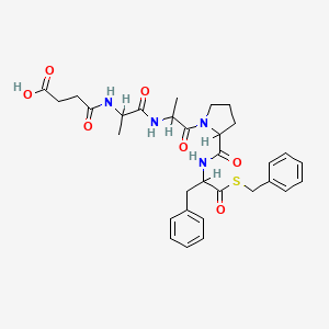 4-[[1-[[1-[2-[(1-Benzylsulfanyl-1-oxo-3-phenylpropan-2-yl)carbamoyl]pyrrolidin-1-yl]-1-oxopropan-2-yl]amino]-1-oxopropan-2-yl]amino]-4-oxobutanoic acid