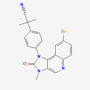 molecular formula C21H17BrN4O B1649430 2-(4-(8-Bromo-3-methyl-2-oxo-2,3-dihydro-1H-imidazo[4,5-c]quinolin-1-yl)phenyl)-2-methylpropanenitrile CAS No. 915019-50-0