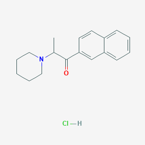 molecular formula C18H22ClNO B1649442 1-Propanone, 1-(2-naphthalenyl)-2-(1-piperidinyl)-, hydrochloride CAS No. 100073-46-9