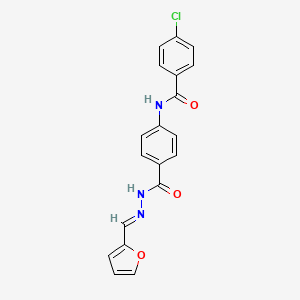 molecular formula C19H14ClN3O3 B1649464 p-(p-Chlorobenzamido)benzoic acid 2-furfurylidenehydrazide CAS No. 100278-41-9