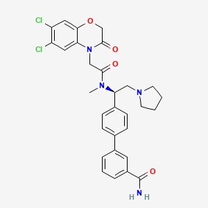4'-[(1R)-1-[[(6,7-dichloro-3-oxo-2,3-dihydro-4H-1,4-benzoxazin-4-yl)acetyl](methyl)amino]-2-(1-pyrrolidinyl)ethyl]-3-biphenylcarboxamide