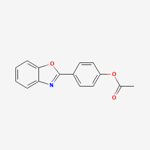 molecular formula C15H11NO3 B1649469 Phenol, 4-(2-benzoxazoyl)-, acetate (ester) CAS No. 100476-57-1
