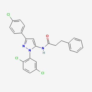 molecular formula C24H18Cl3N3O B1649479 N~1~-[3-(4-chlorophenyl)-1-(2,5-dichlorophenyl)-1H-pyrazol-5-yl]-3-phenylpropanamide CAS No. 1007504-68-8