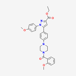 molecular formula C31H32N4O5 B1649483 ethyl 5-{4-[4-(2-methoxybenzoyl)piperazino]phenyl}-1-(4-methoxyphenyl)-1H-pyrazole-3-carboxylate CAS No. 1007517-48-7