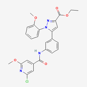 ethyl 5-(3-{[(2-chloro-6-methoxy-4-pyridyl)carbonyl]amino}phenyl)-1-(2-methoxyphenyl)-1H-pyrazole-3-carboxylate